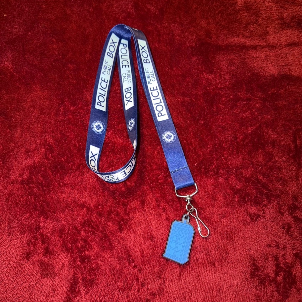 Doctor Who TARDIS Police Box Lanyard Blue BBC Underground Toys ID Badge Holder